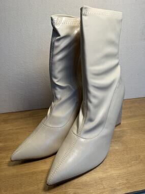Best Trendy Women’s Ankle Boots US Size 10 Beige Rhinestone Heel New
